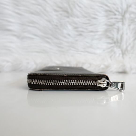 Longchamp Le Pliage Cuir Zip Around Long Continental Khaki Grey - Picture 3 of 16